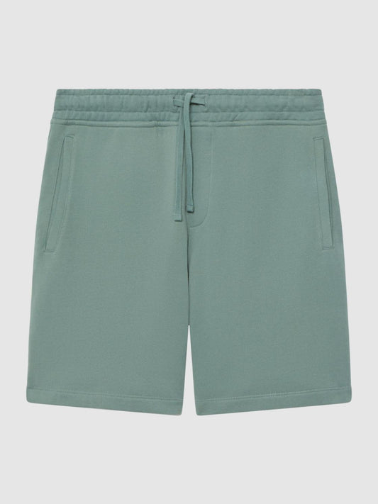 Reiss Sweats &amp; Hoodies | Henry Garment Dye Jersey Shorts Fern Green - Men