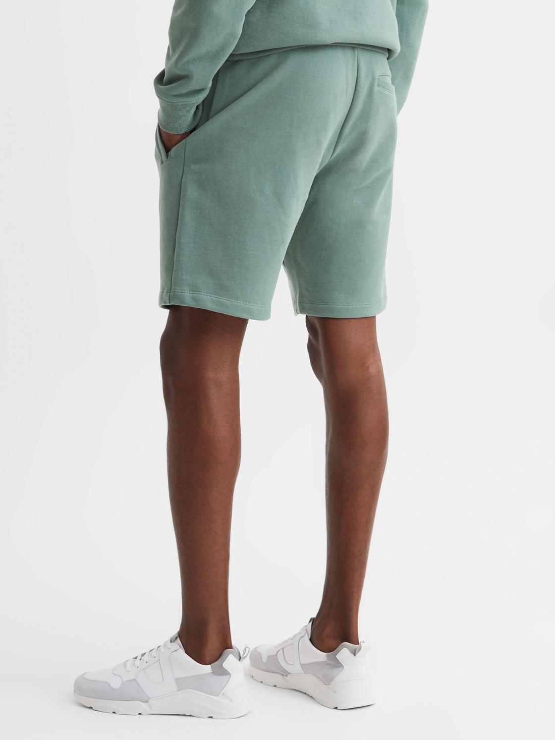 Reiss Sweats &amp; Hoodies | Henry Garment Dye Jersey Shorts Fern Green - Men