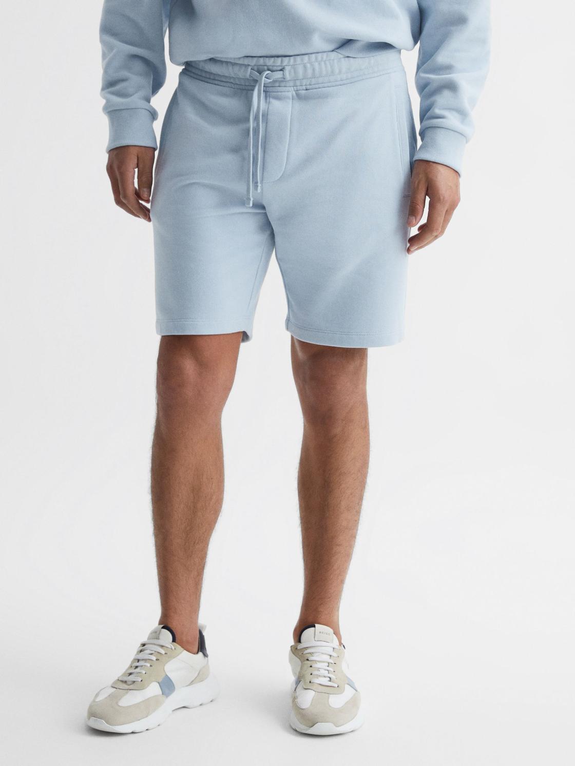 Reiss Sweats &amp; Hoodies | Henry Garment Dye Jersey Shorts Ice Blue - Men