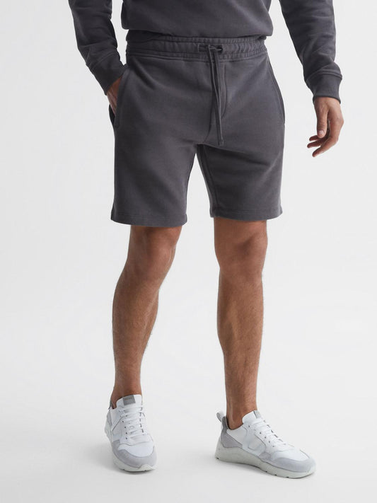 Reiss Sweats &amp; Hoodies | Henry Garment Dye Jersey Shorts Washed Black - Men