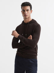 Reiss Sweats &amp; Hoodies | Holland Merino Wool Hoodie Bitter Chocolate - Men