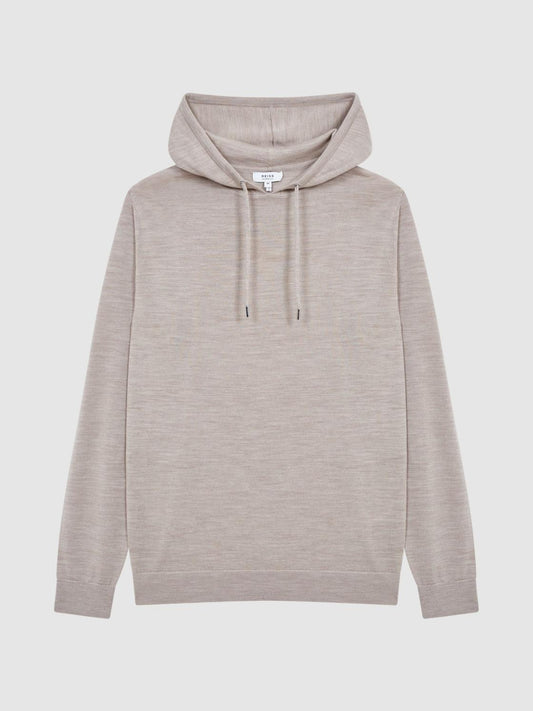 Reiss Sweats &amp; Hoodies | Holland Merino Wool Hoodie Bitter Chocolate - Men
