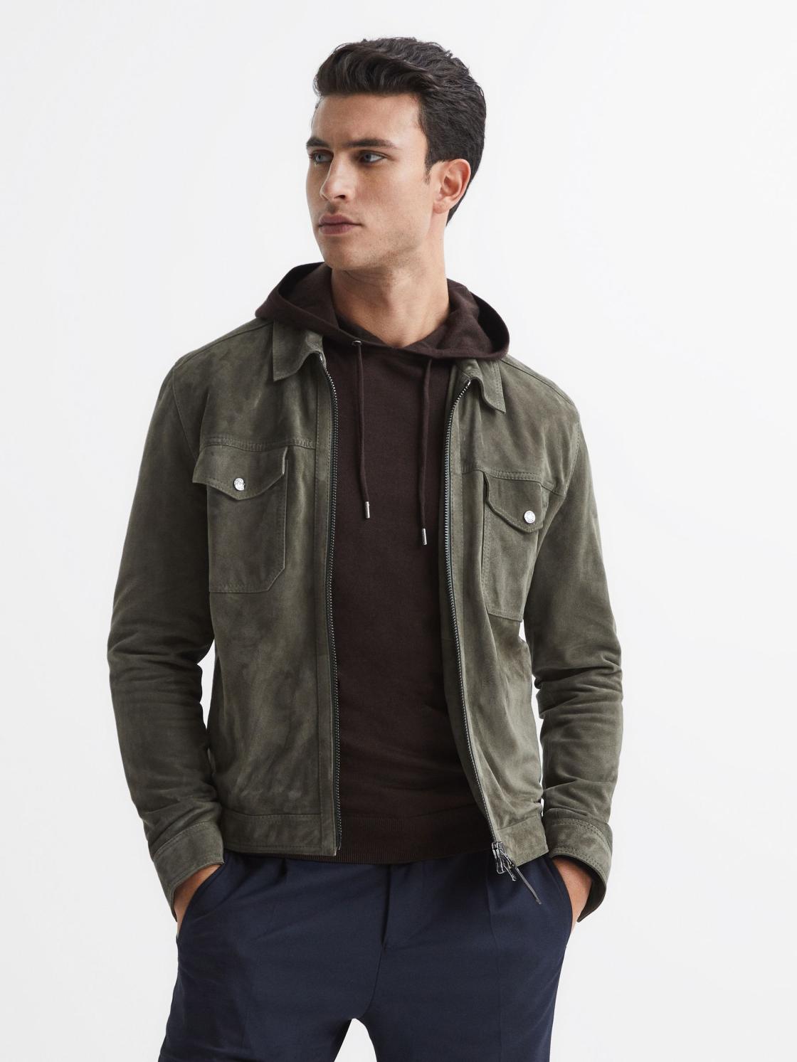 Reiss Sweats &amp; Hoodies | Holland Merino Wool Hoodie Bitter Chocolate - Men