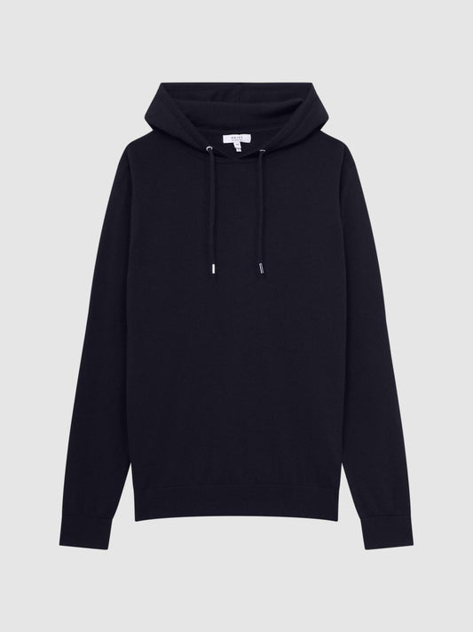Reiss Sweats &amp; Hoodies | Holland Merino Wool Hoodie Navy - Men