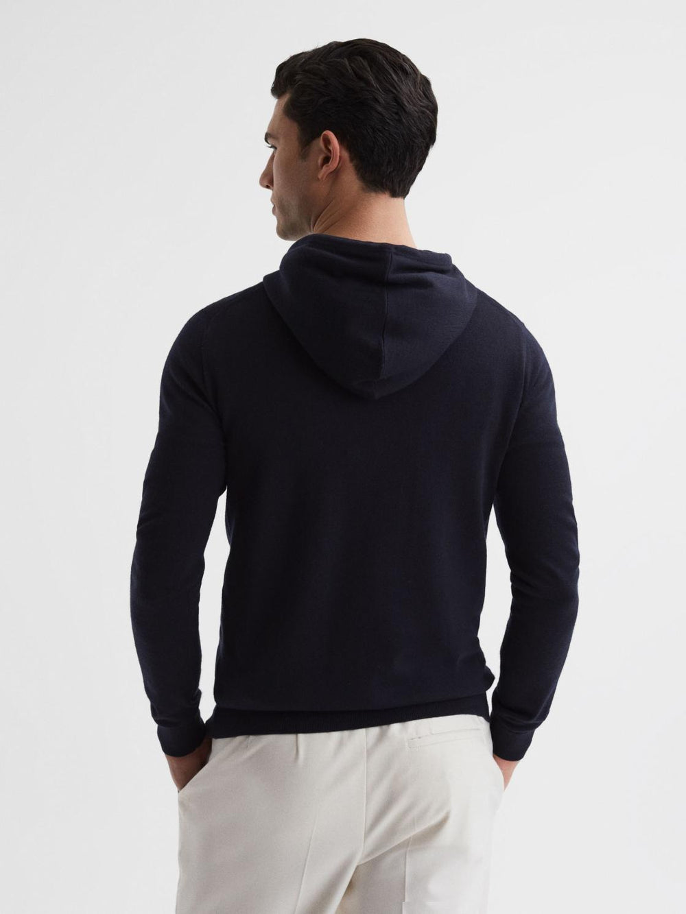 Reiss Sweats &amp; Hoodies | Holland Merino Wool Hoodie Navy - Men
