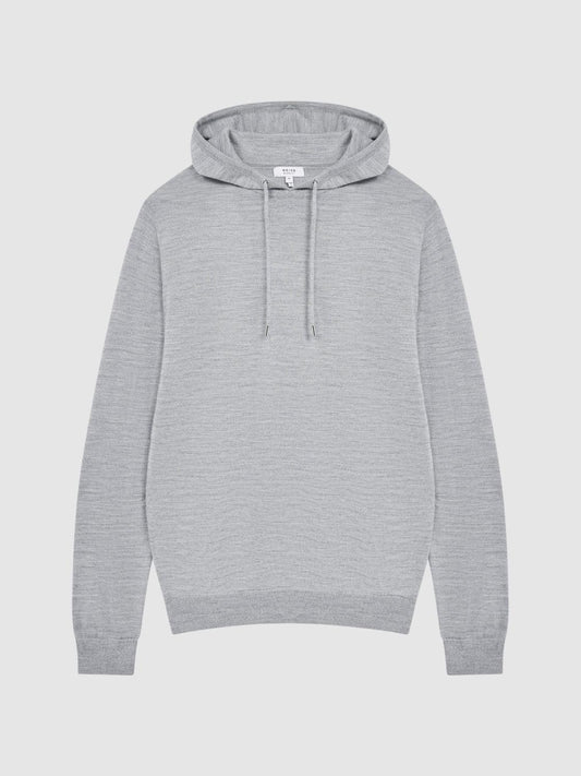 Reiss Sweats &amp; Hoodies | Holland Merino Wool Hoodie Soft Grey - Men