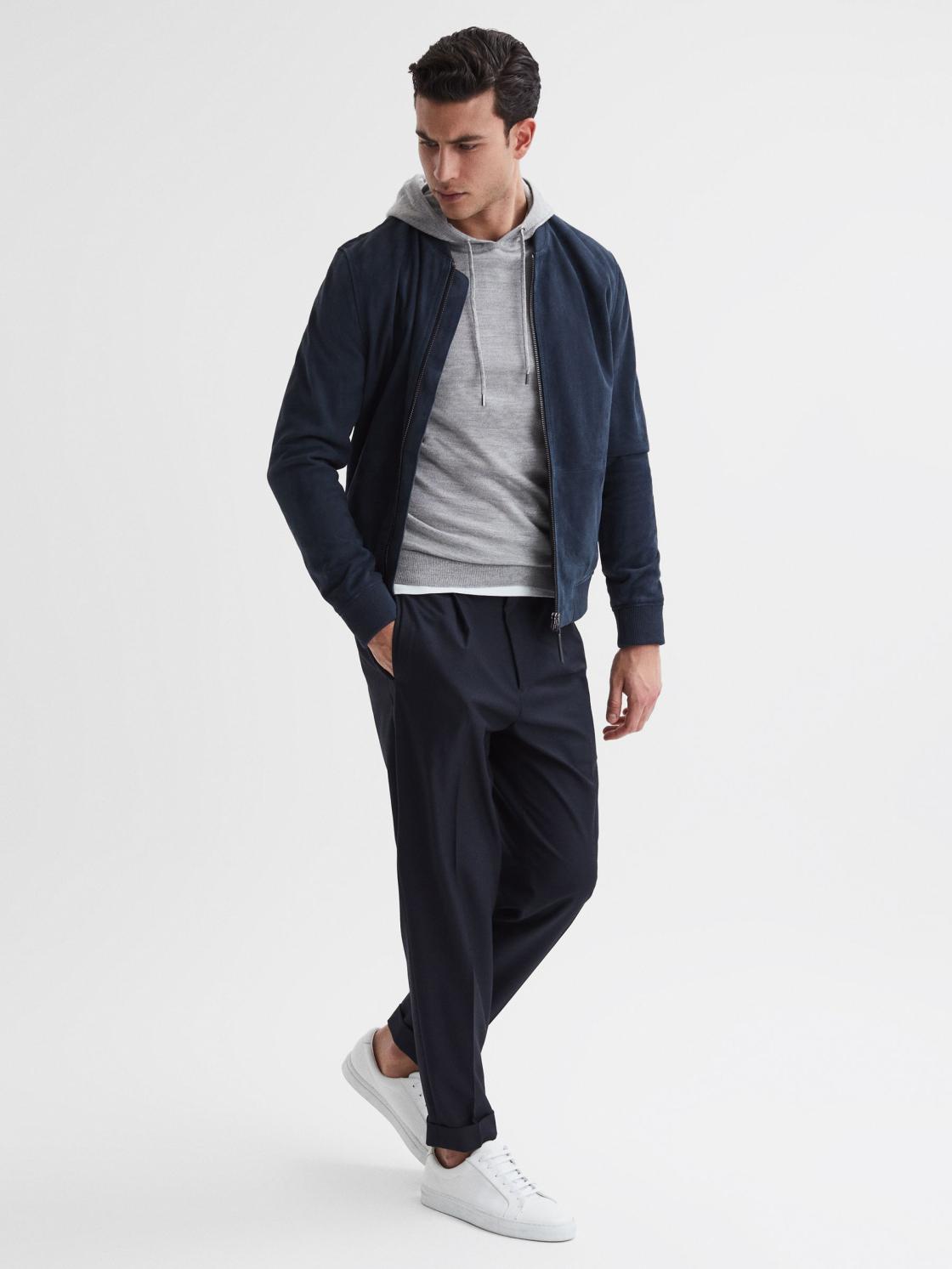 Reiss Sweats &amp; Hoodies | Holland Merino Wool Hoodie Soft Grey - Men