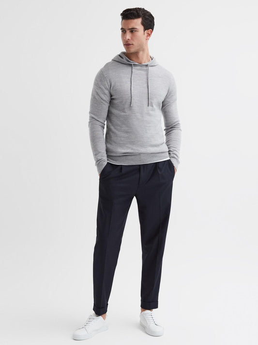 Reiss Sweats &amp; Hoodies | Holland Merino Wool Hoodie Soft Grey - Men