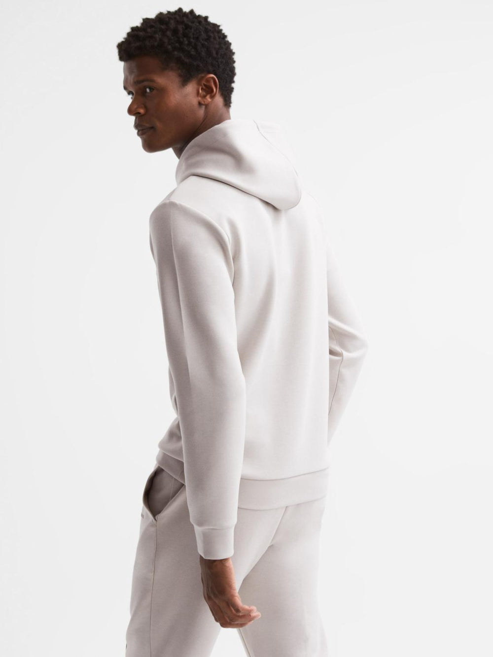 Reiss Sweats &amp; Hoodies | James Slim Fit Interlock Drawstring Hoodie Navy - Men