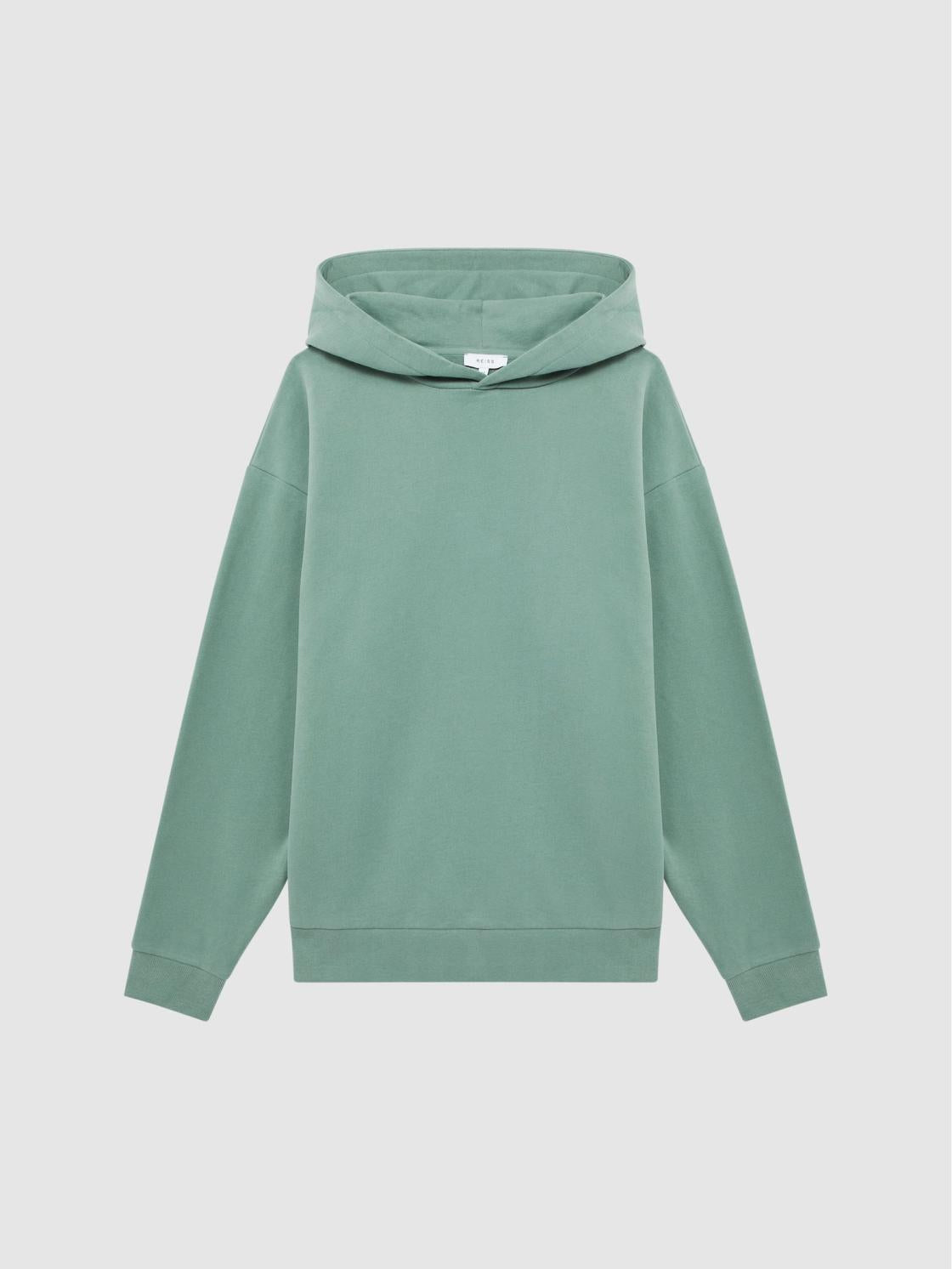 Reiss Sweats &amp; Hoodies | Kace Garment Dye Hoodie Fern Green - Men