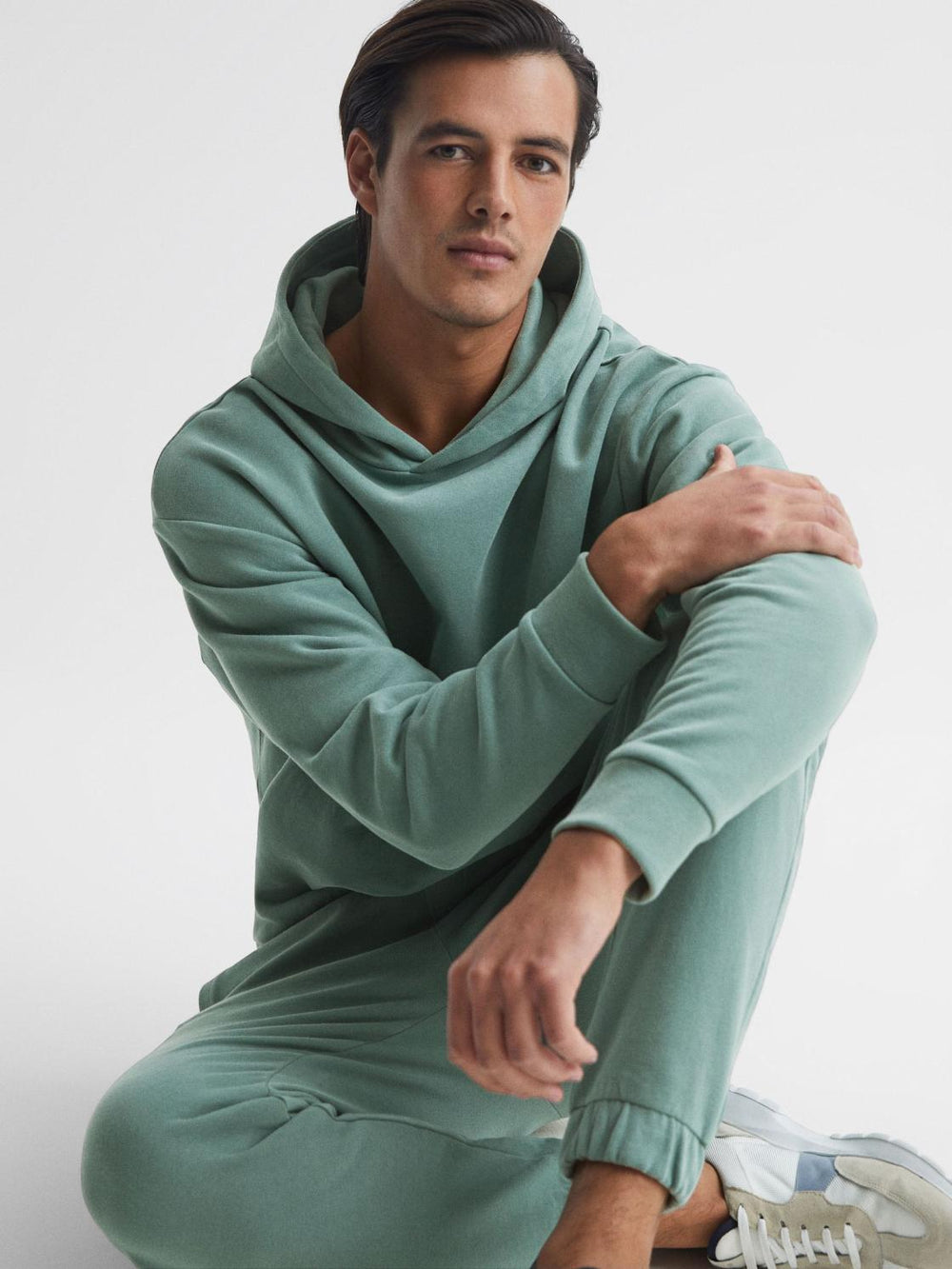 Reiss Sweats &amp; Hoodies | Kace Garment Dye Hoodie Fern Green - Men