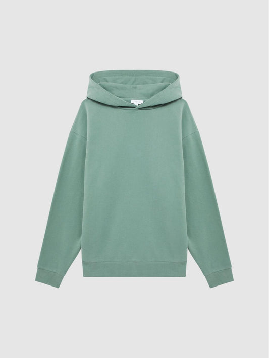 Reiss Sweats &amp; Hoodies | Kace Garment Dye Hoodie Fern Green - Men