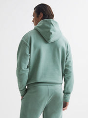 Reiss Sweats &amp; Hoodies | Kace Garment Dye Hoodie Fern Green - Men