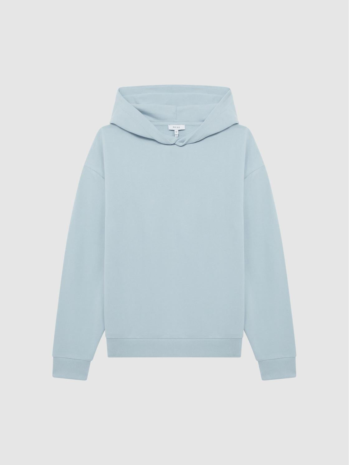 Reiss Sweats &amp; Hoodies | Kace Garment Dye Hoodie Ice Blue - Men