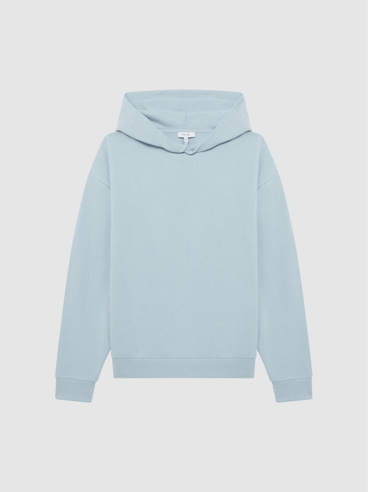 Reiss Sweats &amp; Hoodies | Kace Garment Dye Hoodie Ice Blue - Men