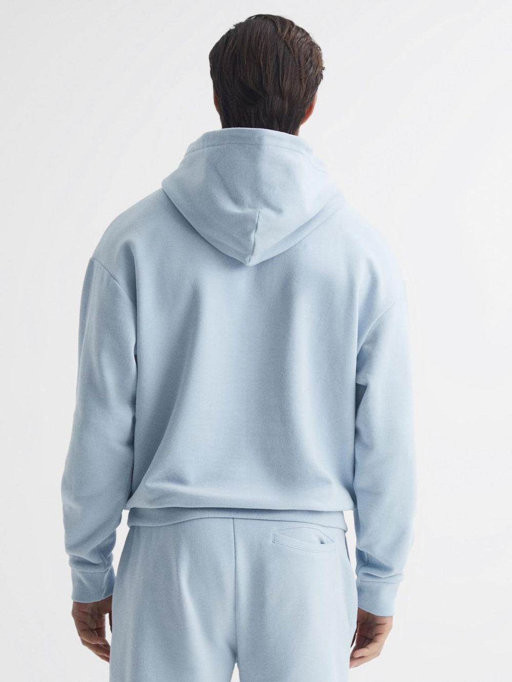 Reiss Sweats &amp; Hoodies | Kace Garment Dye Hoodie Ice Blue - Men