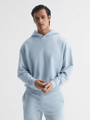 Reiss Sweats &amp; Hoodies | Kace Garment Dye Hoodie Ice Blue - Men