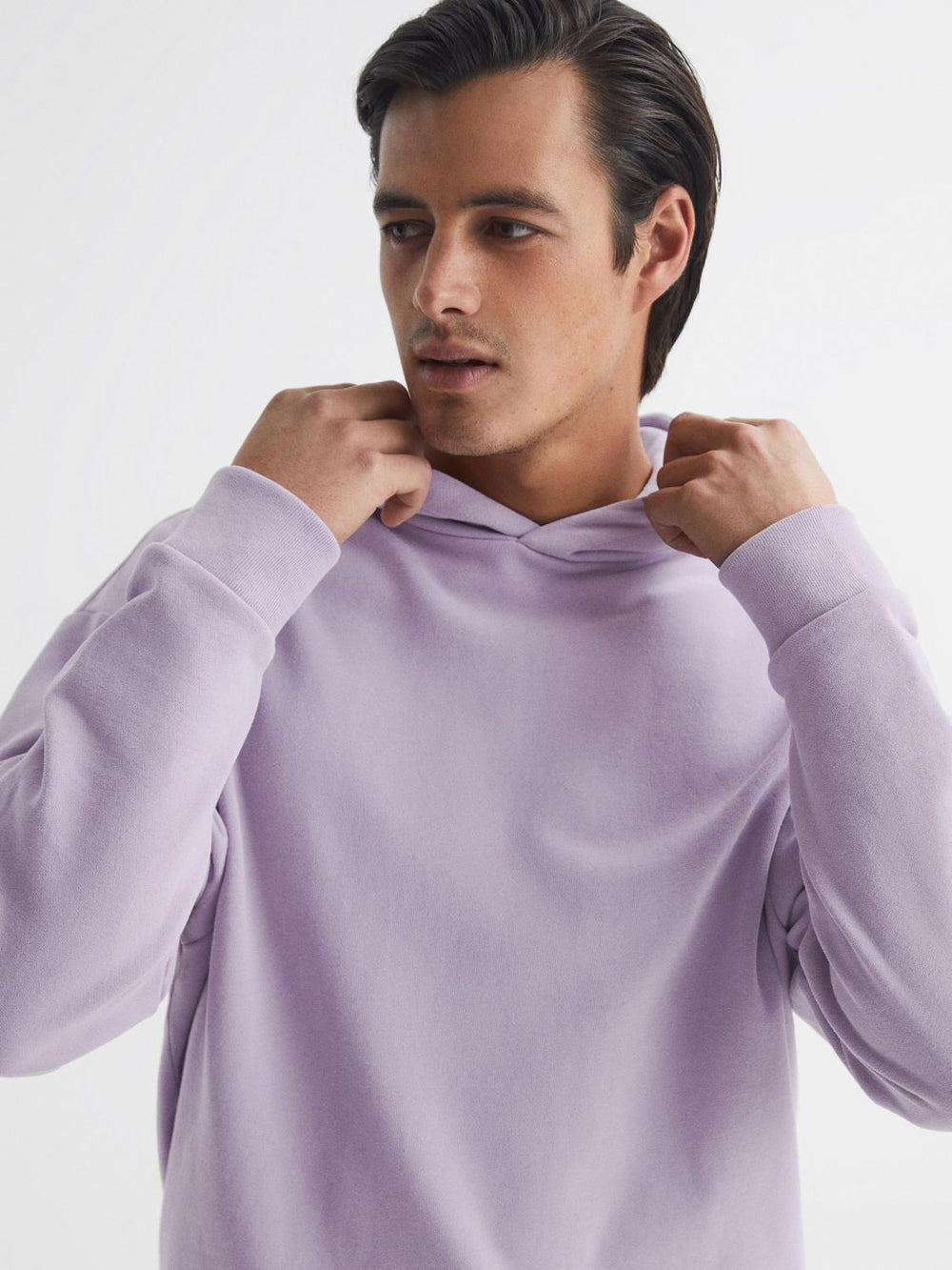 Reiss Sweats &amp; Hoodies | Kace Garment Dye Hoodie Lilac - Men