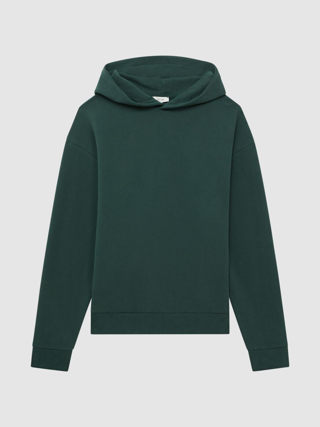 Reiss Sweats &amp; Hoodies | Kace Garment Dye Hoodie Midnight Green - Men