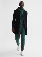 Reiss Sweats &amp; Hoodies | Kace Garment Dye Hoodie Midnight Green - Men