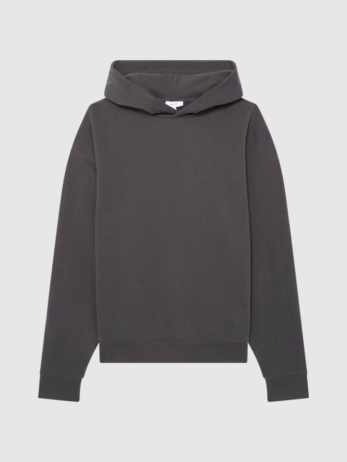Reiss Sweats &amp; Hoodies | Kace Garment Dye Hoodie Washed Black - Men