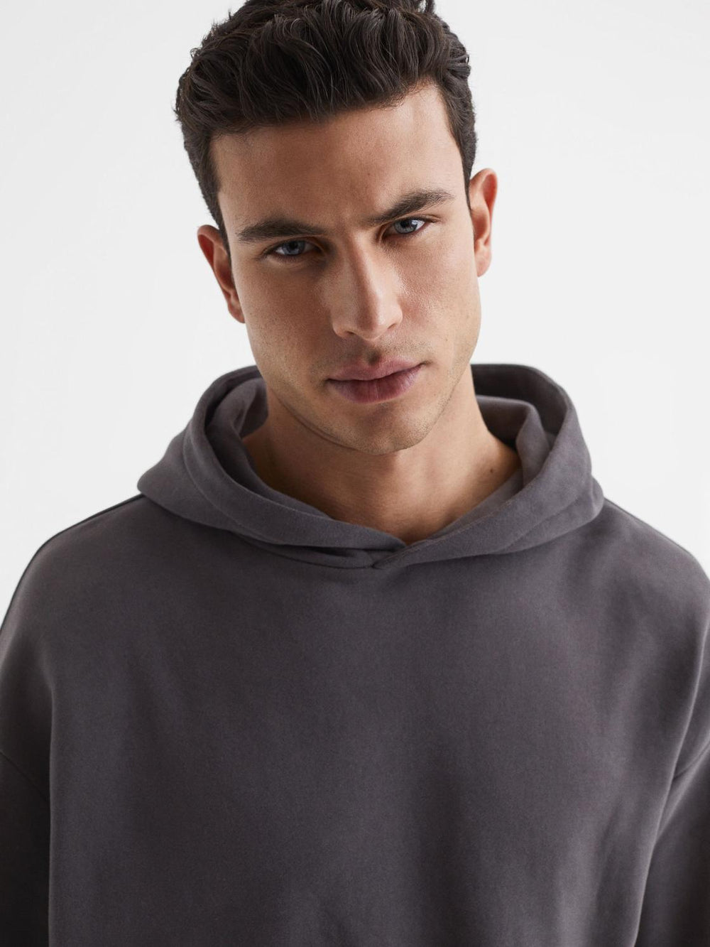 Reiss Sweats &amp; Hoodies | Kace Garment Dye Hoodie Washed Black - Men