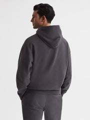 Reiss Sweats &amp; Hoodies | Kace Garment Dye Hoodie Washed Black - Men