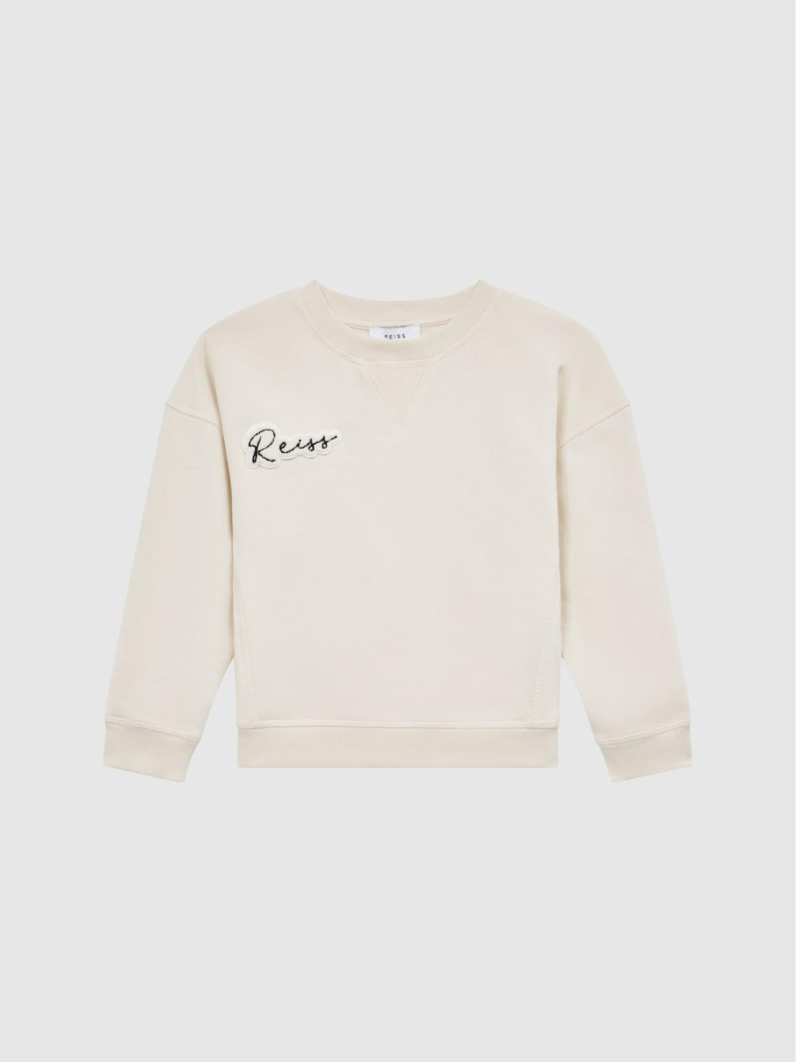 Reiss Sweats &amp; Hoodies | Natasha Fleece Crew Neck Jumper Oatmeal - Children
