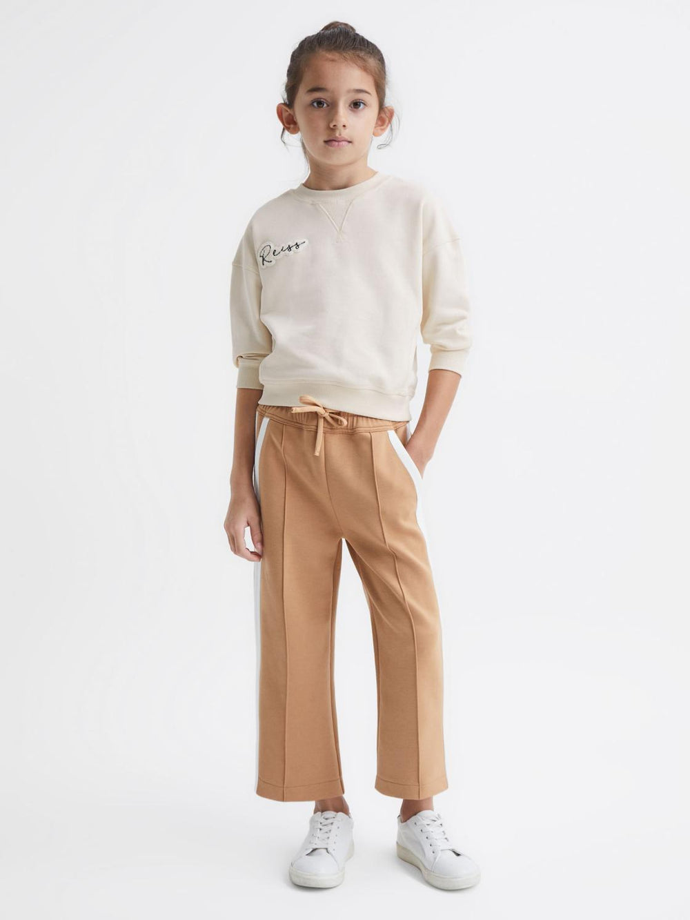 Reiss Sweats &amp; Hoodies | Natasha Fleece Crew Neck Jumper Oatmeal - Children
