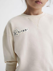 Reiss Sweats &amp; Hoodies | Natasha Fleece Crew Neck Jumper Oatmeal - Children