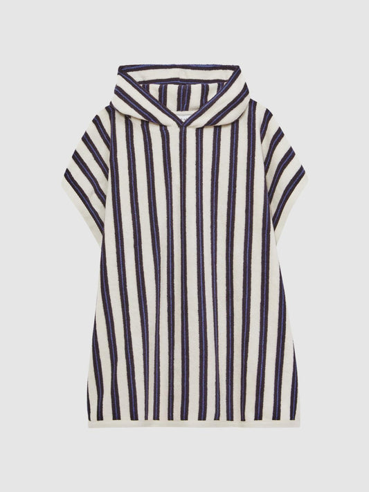 Reiss Sweats &amp; Hoodies | Ray Hooded Sleeveless Poncho Towel Blue Stripe - Children