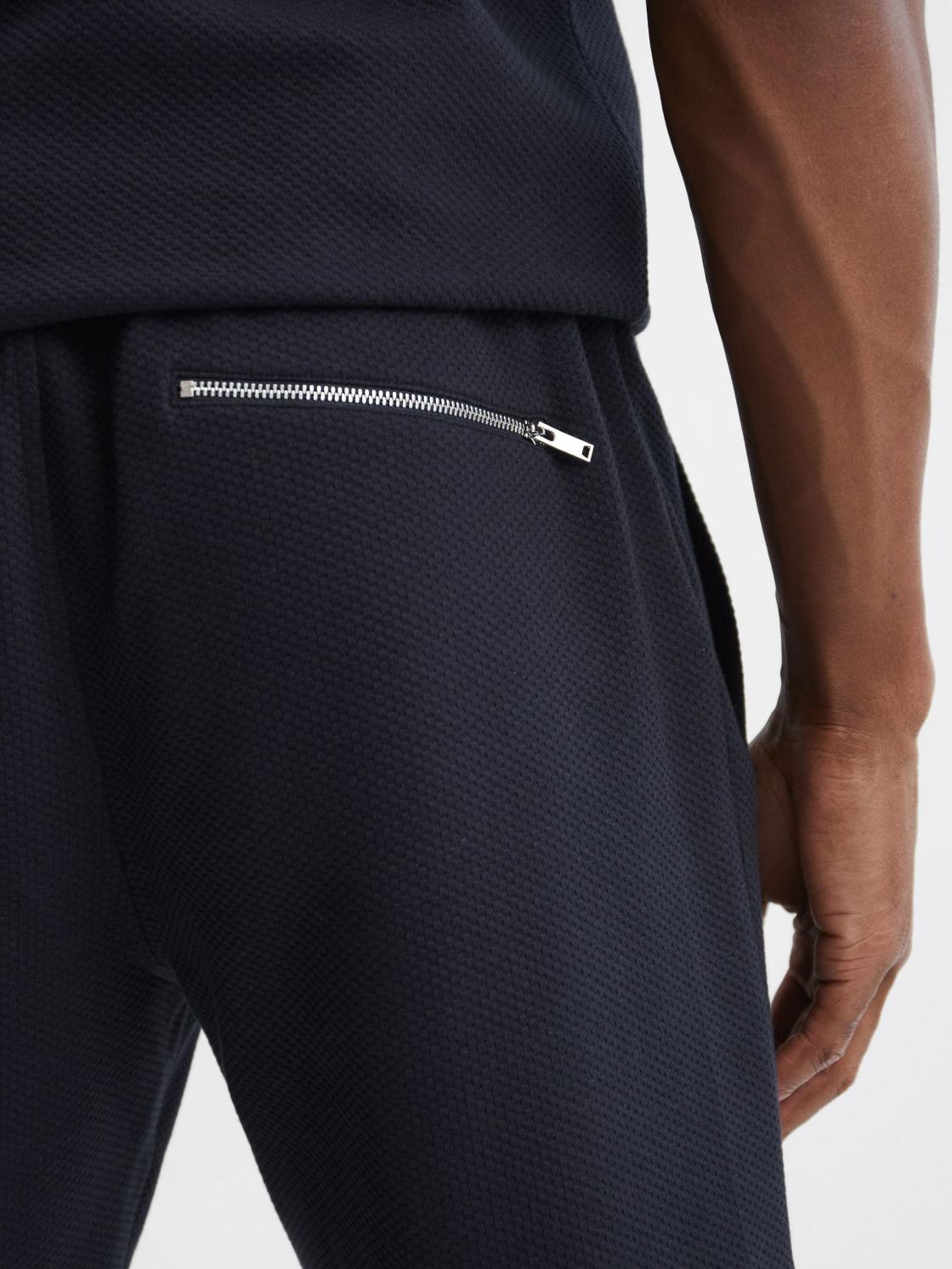 Reiss Sweats &amp; Hoodies | Robin Textured Drawstring Shorts Navy - Men