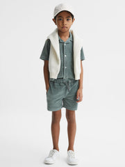 Reiss Sweats &amp; Hoodies | Tortuga Ribbed Chenille Drawstring Shorts Sage - Children