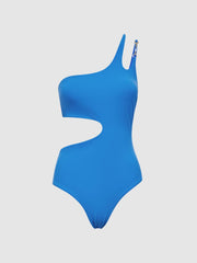 Reiss Swimwear | Adeline One Shoulder Cut-Out Swimsuit Blue - Women