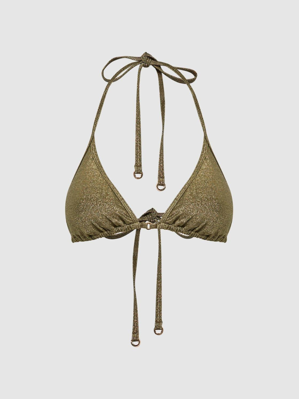 Reiss Swimwear | Allie Metallic Halter Bikini Top Gold - Women