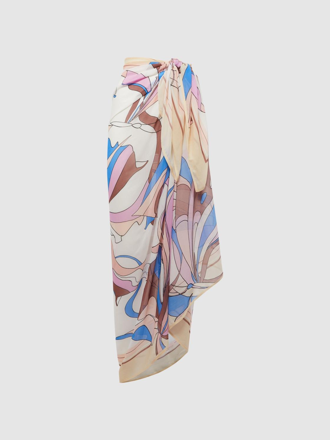 Reiss Swimwear | Anika Abstract Printed Sarong Blue Print - Women
