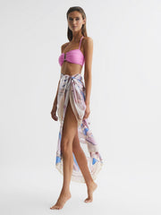 Reiss Swimwear | Anika Abstract Printed Sarong Blue Print - Women