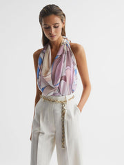 Reiss Swimwear | Anika Abstract Printed Sarong Blue Print - Women