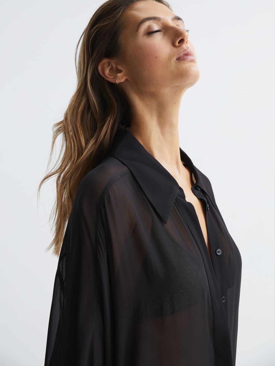 Reiss Swimwear | Ava Sheer Kaftan Black - Women