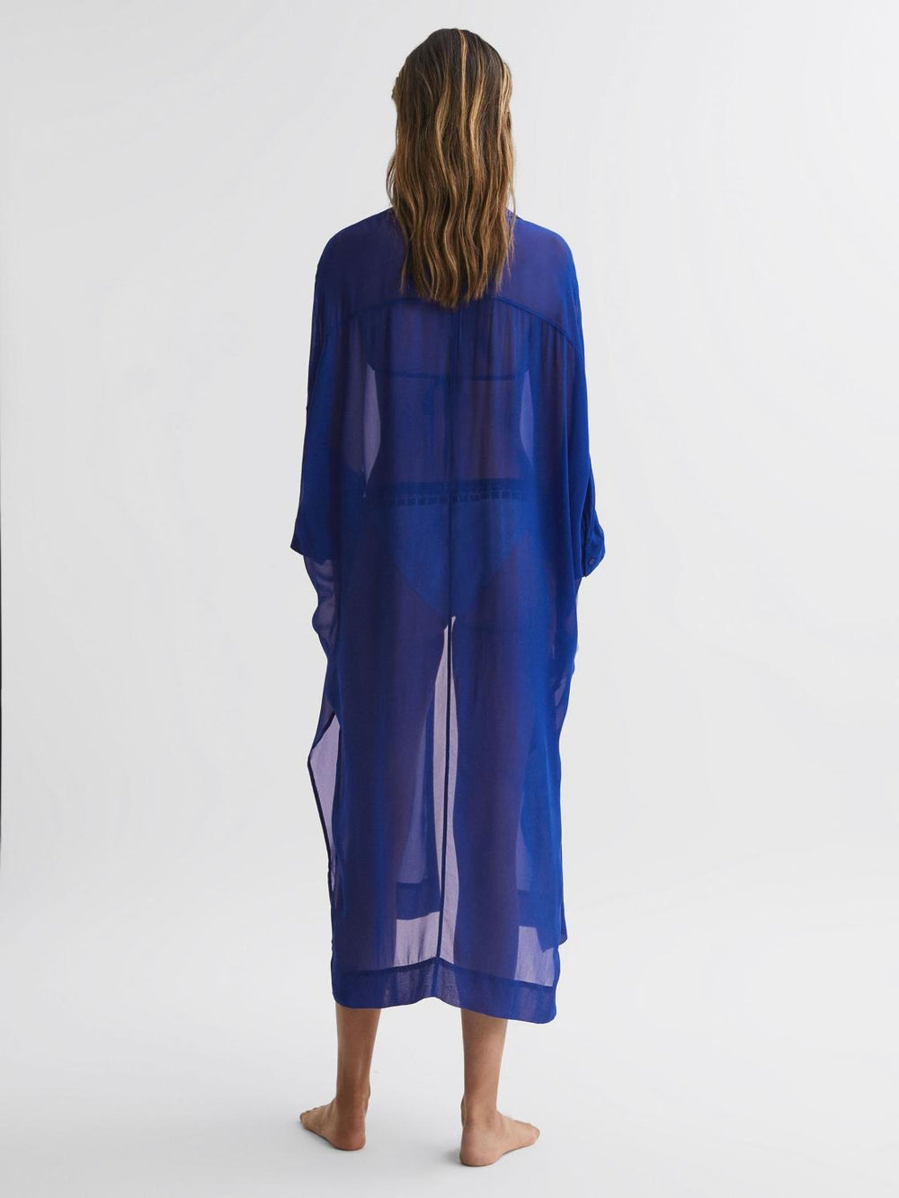 Reiss Swimwear | Ava Sheer Kaftan Cobalt Blue - Women