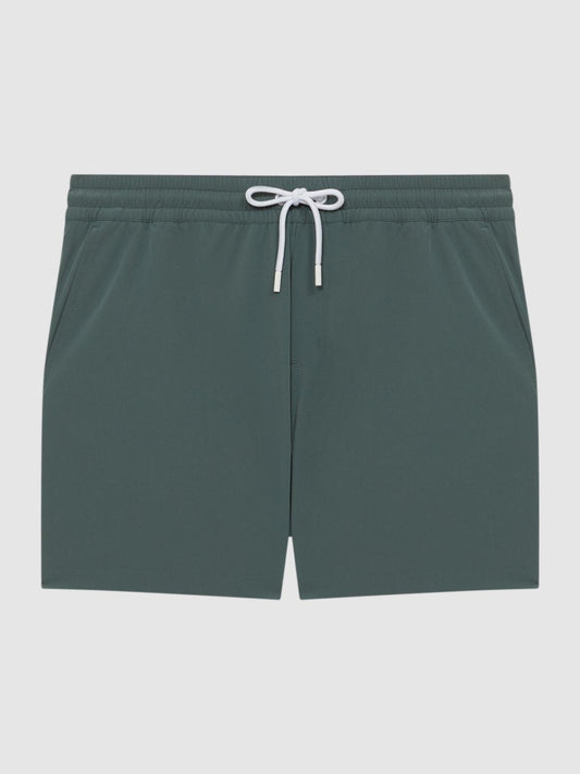 Reiss Swimwear | Beach Plain Drawstring Swim Shorts Dark Sage - Men