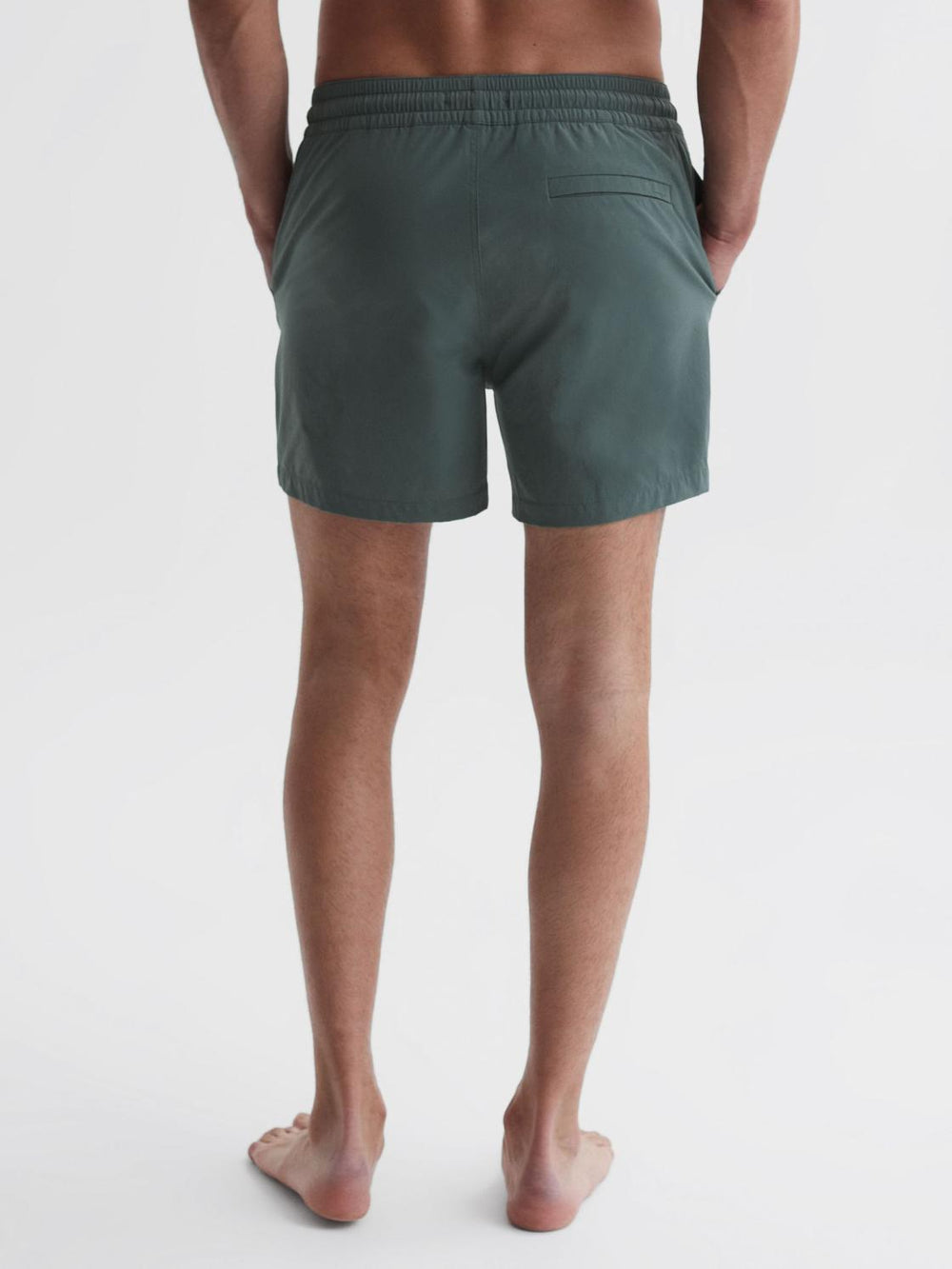 Reiss Swimwear | Beach Plain Drawstring Swim Shorts Dark Sage - Men