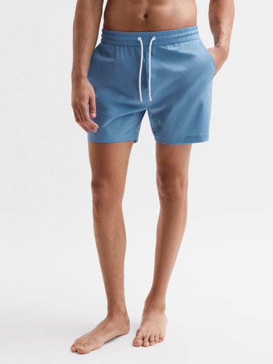 Reiss Swimwear | Beach Plain Drawstring Swim Shorts Dark Sage - Men