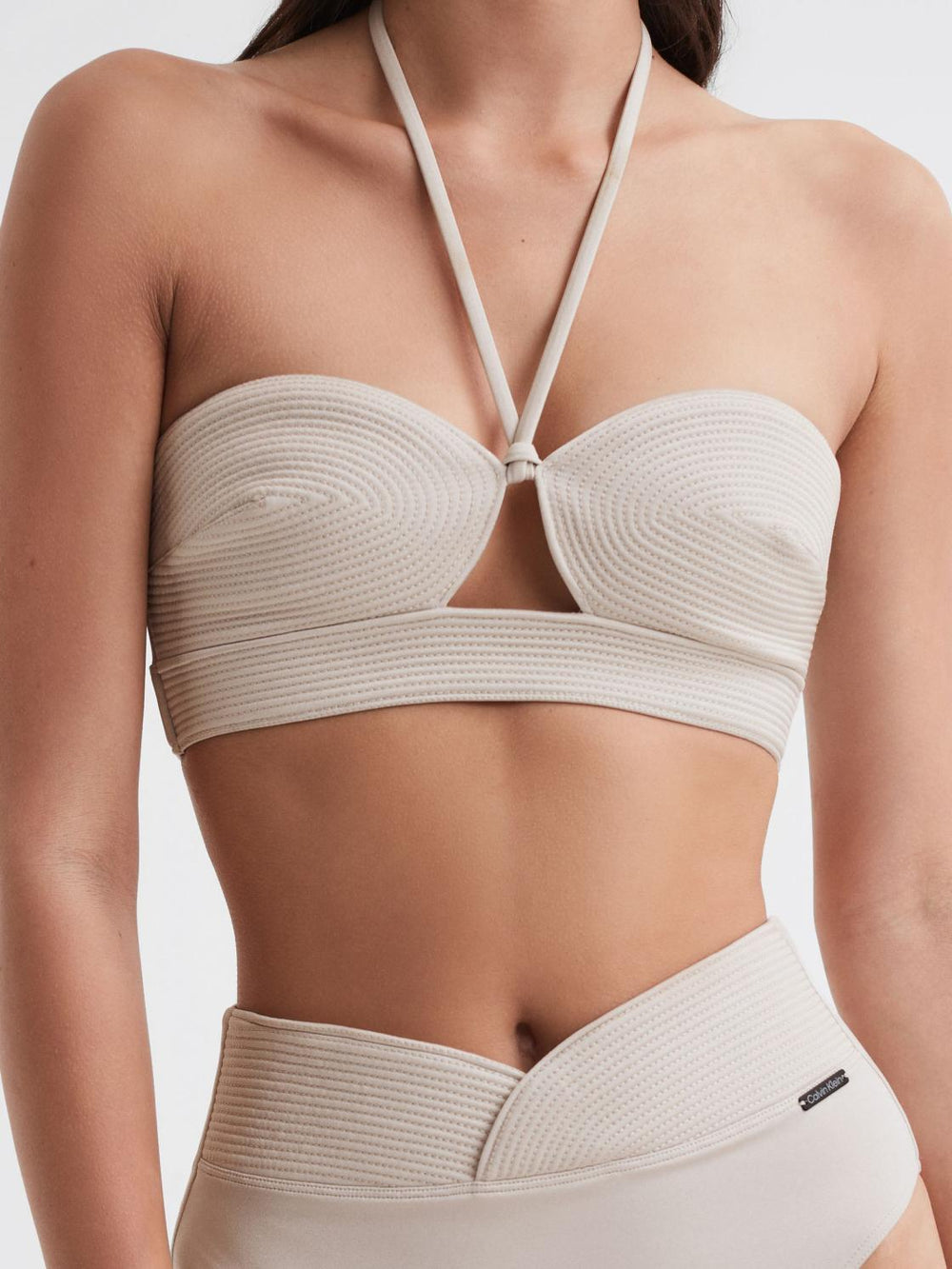 Reiss Swimwear | Calvin Klein Underwear Halterneck Bikini Top Pale Stone - Women