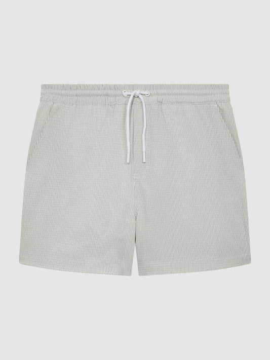 Reiss Swimwear | Coast Striped Drawstring Swim Shorts Mint/white - Men