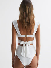 Reiss Swimwear | Cristina Wrap Design Bikini Top Black - Women