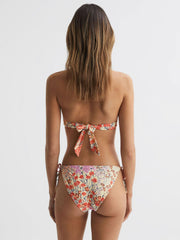 Reiss Swimwear | Daniella Floral Print Halter Neck Bikini Top Pink Print - Women