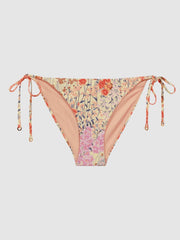Reiss Swimwear | Daniella Floral Print Self-Tie Bikini Bottoms Pink Print - Women
