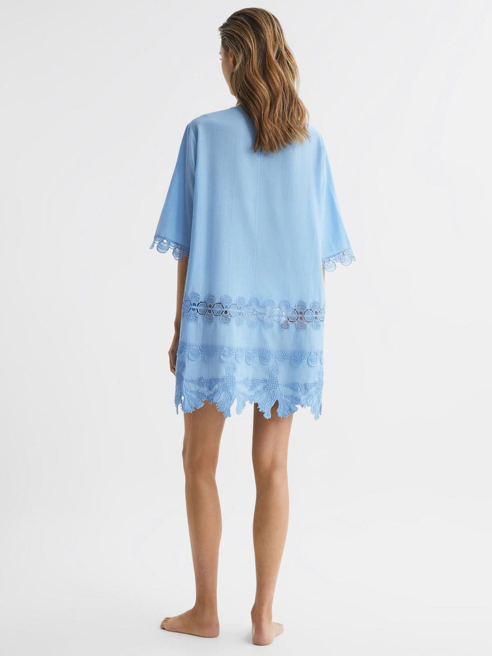 Reiss Swimwear | Etta Embroidered Kaftan Blue - Women