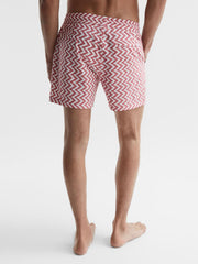 Reiss Swimwear | Florida Printed Drawstring Swim Shorts Rust - Men